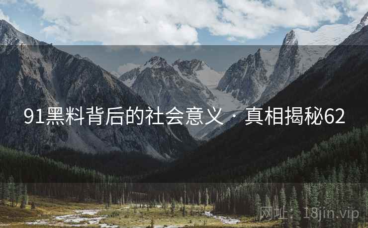 91黑料背后的社会意义 · 真相揭秘62 91黑料背后的社会意义 · 真相揭秘62